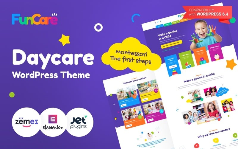 FunCare - Een vrolijk en aantrekkelijk WordPress-thema voor een kinderdagverblijfwebsite