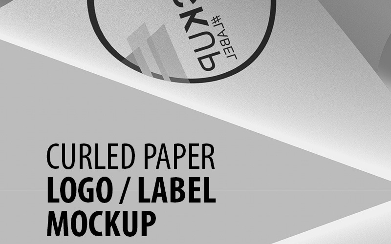 Download Мокап для продукта "Logo on a curled page with texture product mockup" / Logo on a curled page with texture product mockup - Мокап для продукта на тему графика page paper leaf leaflet curled turned logo presentation show showcase