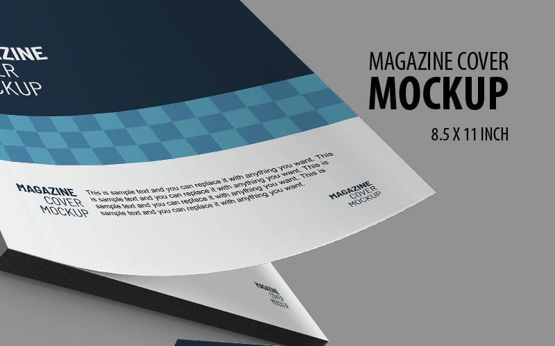 Download Мокап для продукта "Magazine Cover Layout Product Mockup" / Magazine Cover Layout Product Mockup - Мокап для продукта на тему графика cover title magazine layout page paper curled