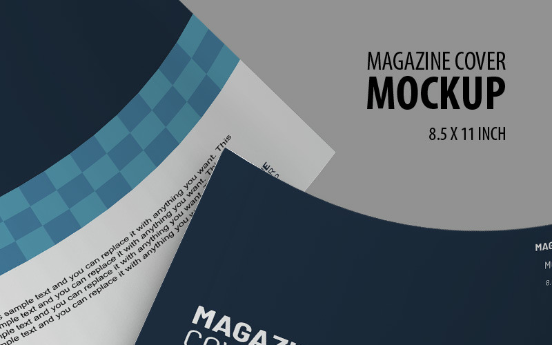 Download Мокап для продукта "Magazine cover product mockup" / Magazine cover product mockup - Мокап для продукта на тему графика magazine book booklet cover title page paper curled