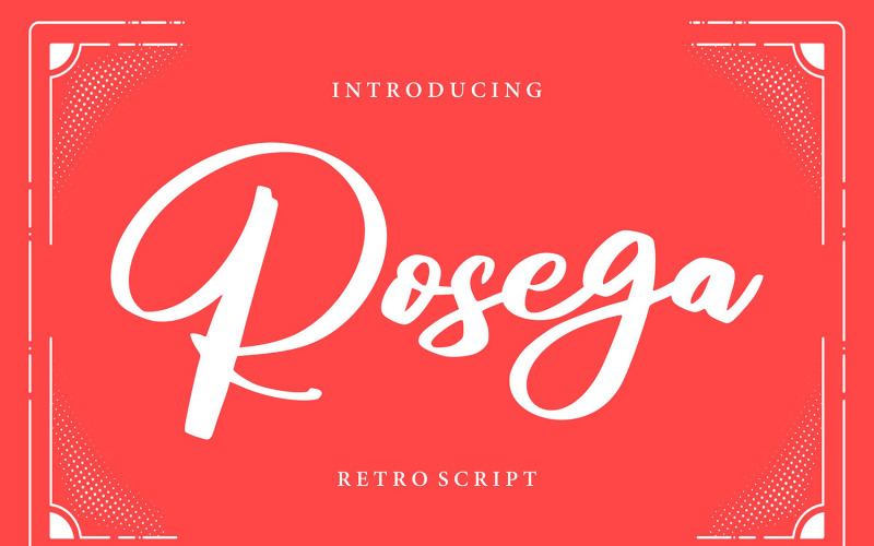 Download Шрифт "Rosega | Retro Cursive Font" / Rosega | Retro Cursive Font - Шрифт на тему графика abc,design,typography,text,script,alphabet,type,retro,calligraphy,vintage,lettering,modern,sign,brush,font,graphic,drawn,letter,style,symbol
