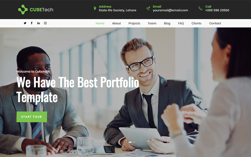 Cubetech - Szablon strony docelowej HTML dla firm, agencji i portfolio