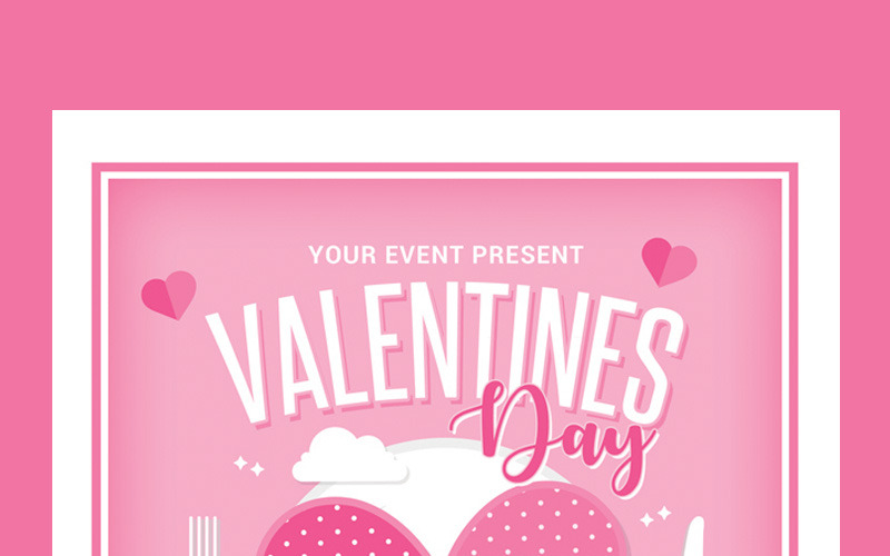 Dîner de la Saint-Valentin - Modèle d'identité d'entreprise