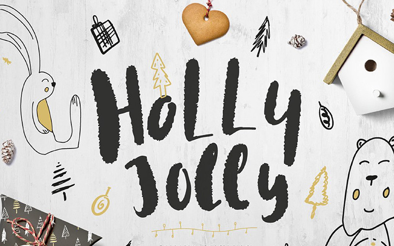 Download Pattern "Holly Jolly Collection Pattern" / Holly Jolly Collection Pattern - Pattern на тему графика holly christmas xmas new year animals rabbit tree pattern holiday winter snow leaf leaves logo logos invitation card web social