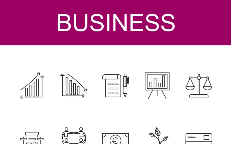 Set di icone nere 1-Business Line