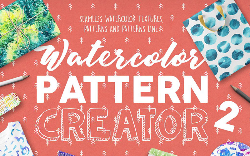 Download Pattern "Watercolor Creator 2 Pattern" / Watercolor Creator 2 Pattern - Pattern на тему графика pattern creator seamless background wallpaper gift wrapping paper watercolor texture line ornament greetings hand drawn shape elements branding stationery poster