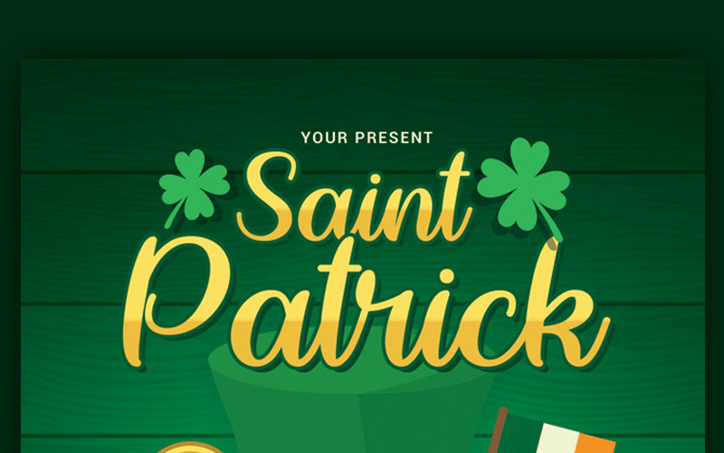 Download Фирменный стиль "Saint Patrick Day Celebration - Corporate Identity Template" / Saint Patrick Day Celebration - Corporate Identity Template - Фирменный стиль на тему графика bar beer celebration clover club event fest festival flyer gold green holiday invitation ireland irish leprechaun lucky march music party