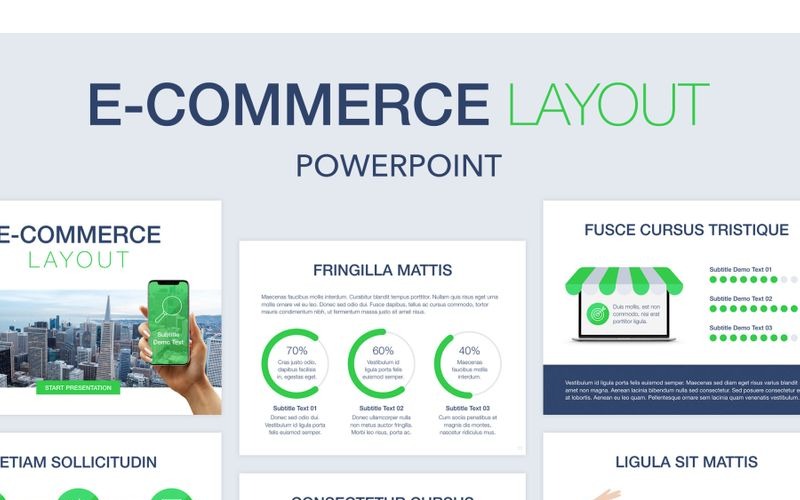 Szablon programu PowerPoint z układem e-commerce