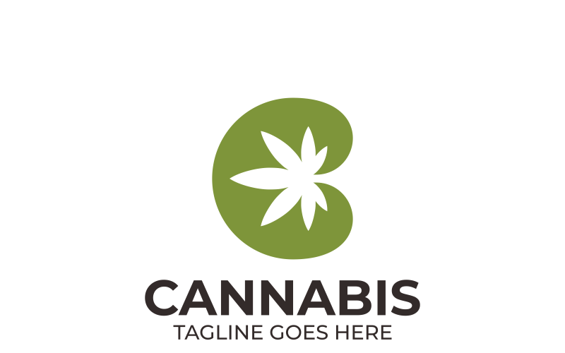 Download Шаблон логотипа "Cannabis Logo Template" / Cannabis Logo Template - Шаблон логотипа на тему графика logo cannabis hemp nature initial c design concept simple branding idea modern
