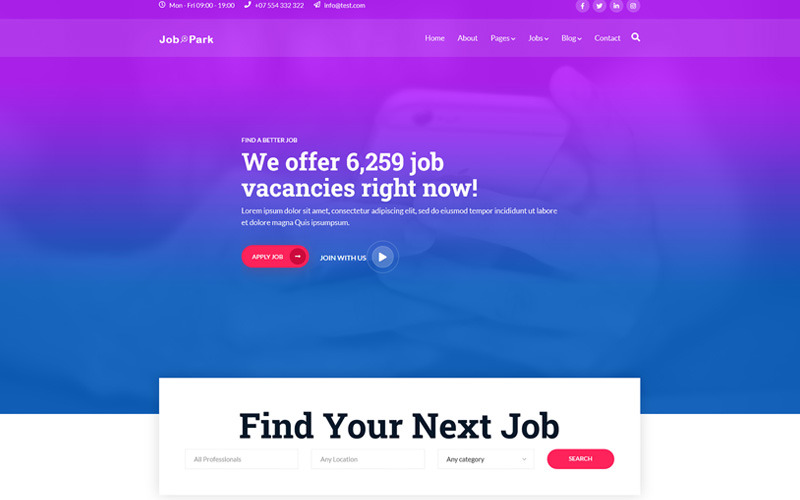 Jobpark Website Template