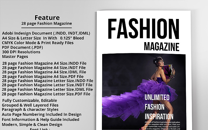 Magazine de mode à la mode - Modèle d'identité d'entreprise