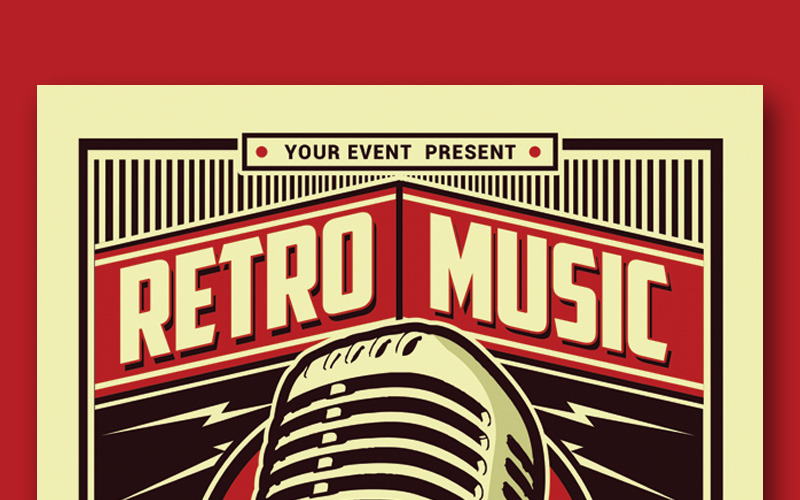 Retro Music Party Flyer - Corporate Identity Template