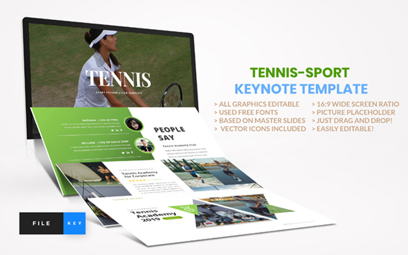 Tenisz - Sport - Keynote sablon