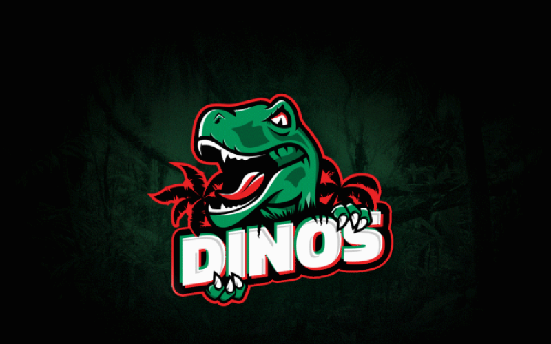 Download Шаблон логотипа "Dinos Logo Template" / Dinos Logo Template - Шаблон логотипа на тему графика dino,raptor,triceratops,jurassic,park,logo,sport,sports,editable,athletic,baseball,basketball,hockey,football,socer