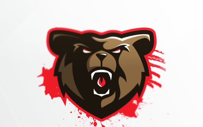 Modello di logo sportivo degli orsi