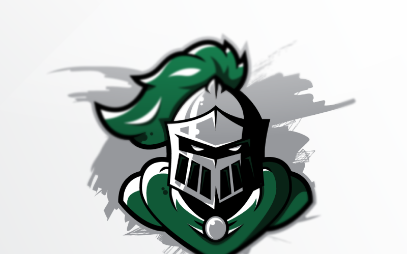 Modello di logo sportivo dei cavalieri