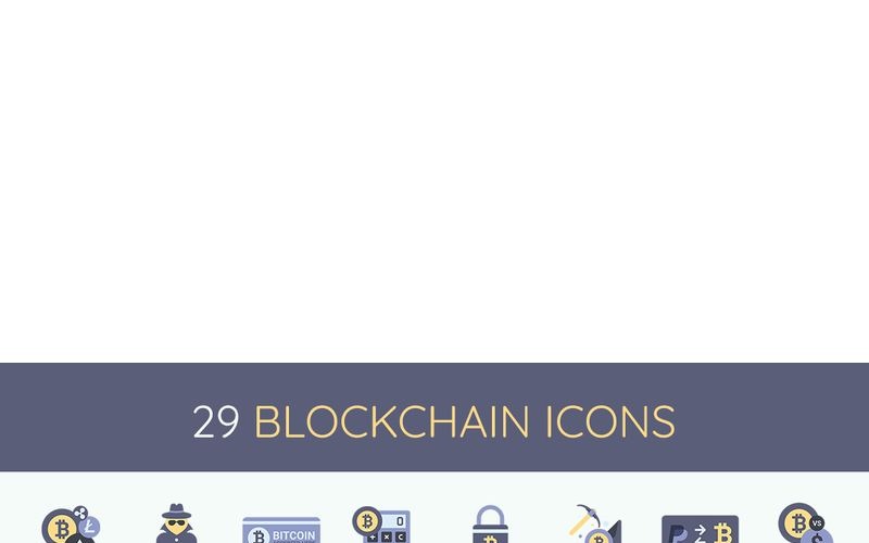 29 Blockchain Simgeler Seti