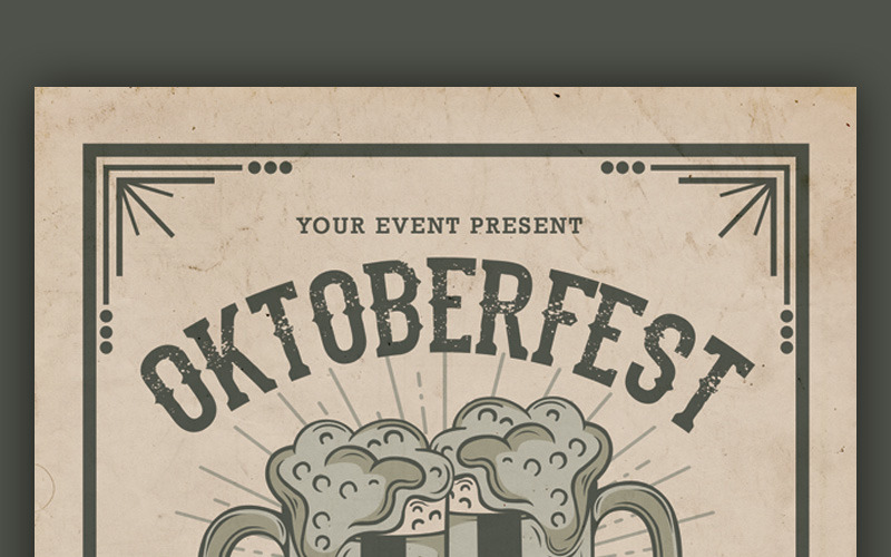 Folheto de festa da Oktoberfest - modelo de identidade corporativa