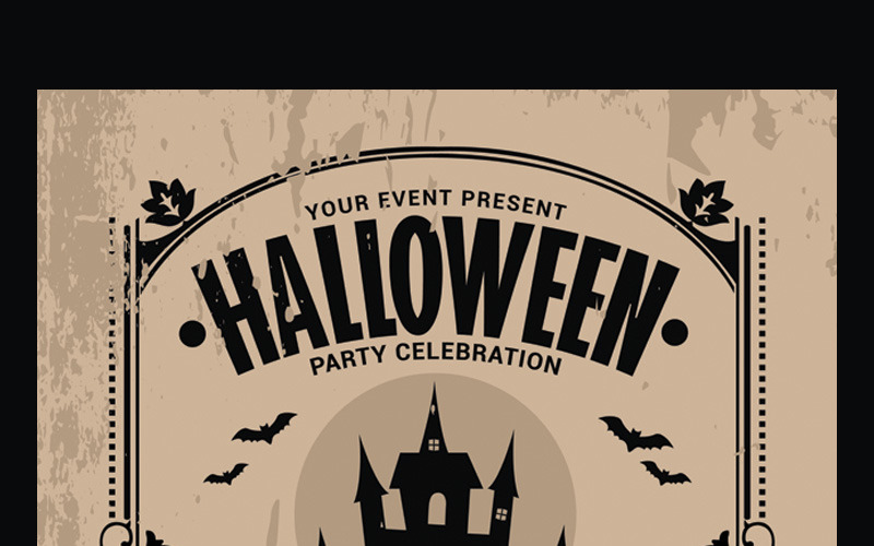 Download Фирменный стиль "Halloween Party Vintage Flyer - Corporate Identity Template" / Halloween Party Vintage Flyer - Corporate Identity Template - Фирменный стиль на тему графика black friday clean cross dracula event flyer ghost graveyard halloween poster hipster horror metal modern monster party rock scary simple