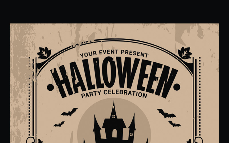 Halloween Party Vintage szórólap - Vállalati-azonosság sablon