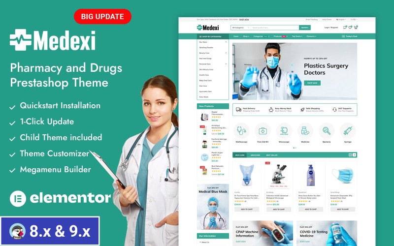 Medexi – Responsives PrestaShop-Theme für Medizin- und Gesundheitsgeschäfte