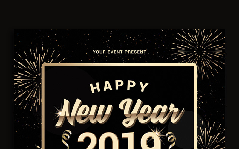 Download Фирменный стиль "New Year Party Flyer - Corporate Identity Template" / New Year Party Flyer - Corporate Identity Template - Фирменный стиль на тему графика 2020 nye party black celebration champagne christmas flyer elegant gold holiday invitation new year bash new year&amp;#039;s eve years eve