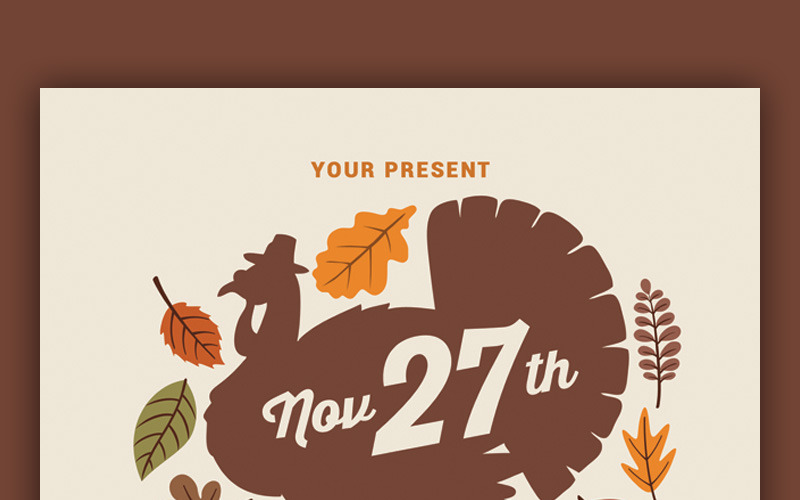 Download Фирменный стиль "Thanksgiving Flyer - Corporate Identity Template" / Thanksgiving Flyer - Corporate Identity Template - Фирменный стиль на тему графика autumn dinner fall friendsgiving invitation template invite orange party flyer thanks giving thanksgiving day turkey wood