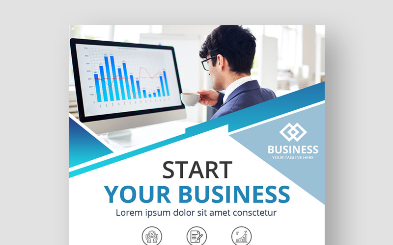 Download Шаблон для соцсетей "Business web Post banner template Social Media Template" / Business web Post banner template Social Media Template - Шаблон для соцсетей на тему графика banner flyer business sale office instagram marketing promotion shop discount digital advertising square social offer corporate store company modern app