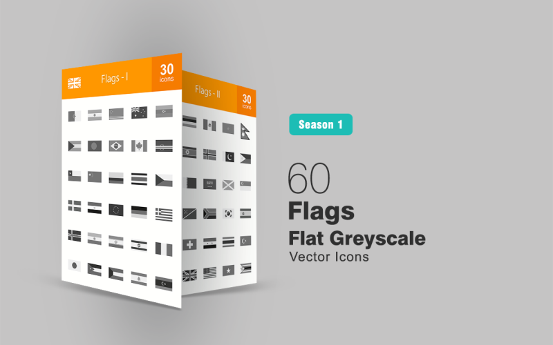 Download Набор иконок "60 Flags Flat Greyscale Icon Set" / 60 Flags Flat Greyscale Icon Set - Набор иконок на тему графика flags,icon,flag,country,countries,nations,australia,bangladesh,brazil,canada,china,egypt,germany,greece,india,italy,japan,malaysia,mexico,korea