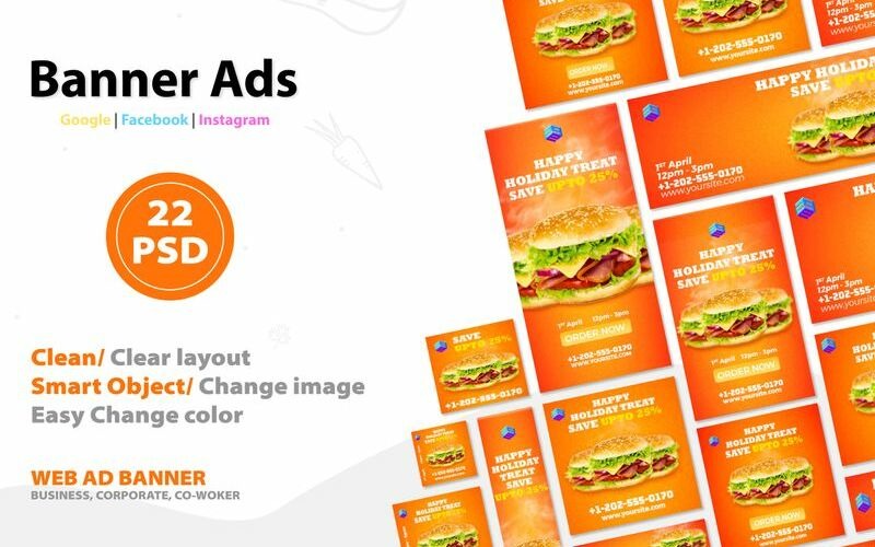 Download Шаблон для соцсетей "Food banner V.1 Social Media Template" / Food banner V.1 Social Media Template - Шаблон для соцсетей на тему графика 