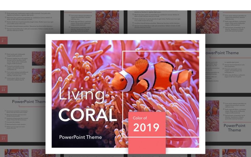Modello di PowerPoint corallo vivente