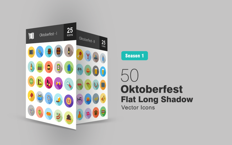 Download Набор иконок "50 Oktoberfest Flat Long Shadow Icon Set" / 50 Oktoberfest Flat Long Shadow Icon Set - Набор иконок на тему графика oktoberfest,icon,festival,beer,october,barley,barrel,accordion,bottle,can,mug,tap,toast,opener,ham,drum,dress,food,violin,hot