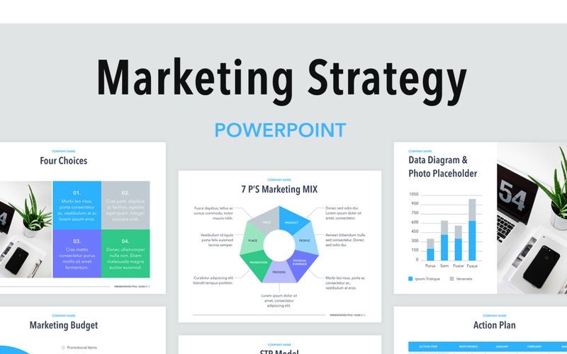 Plantilla de PowerPoint - estrategia de marketing