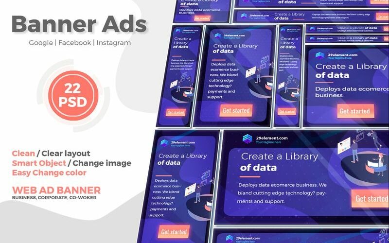 Plantilla de redes sociales Blockchain Banner v.5