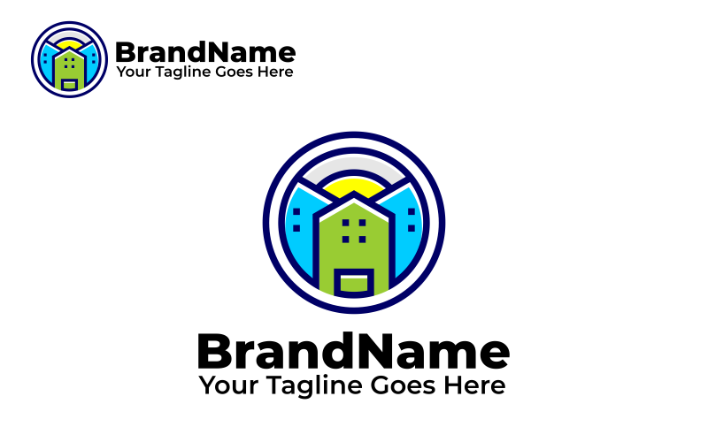 Download Шаблон логотипа "Apartment Logo Template" / Apartment Logo Template - Шаблон логотипа на тему графика logo city build apartment building hotel motel house home real estate