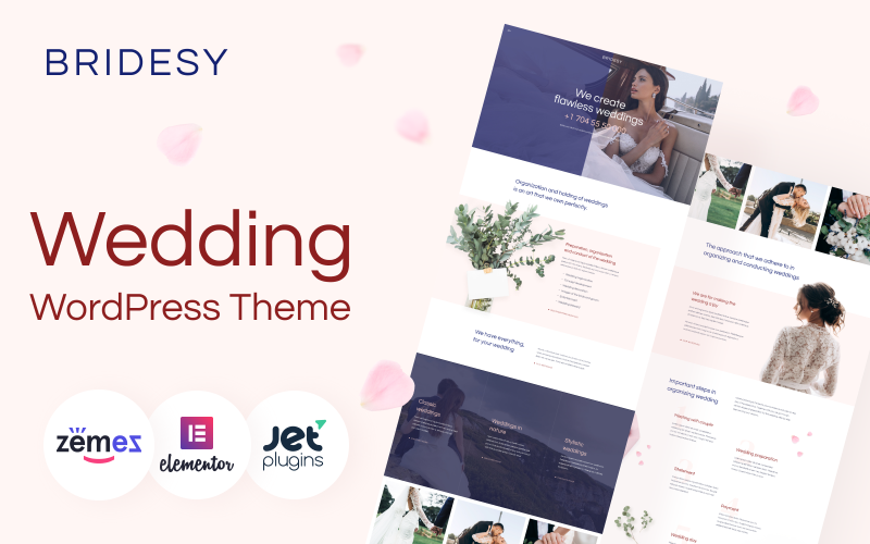 Bridesy - Wedding WordPress Theme for Bridal Celebration Website