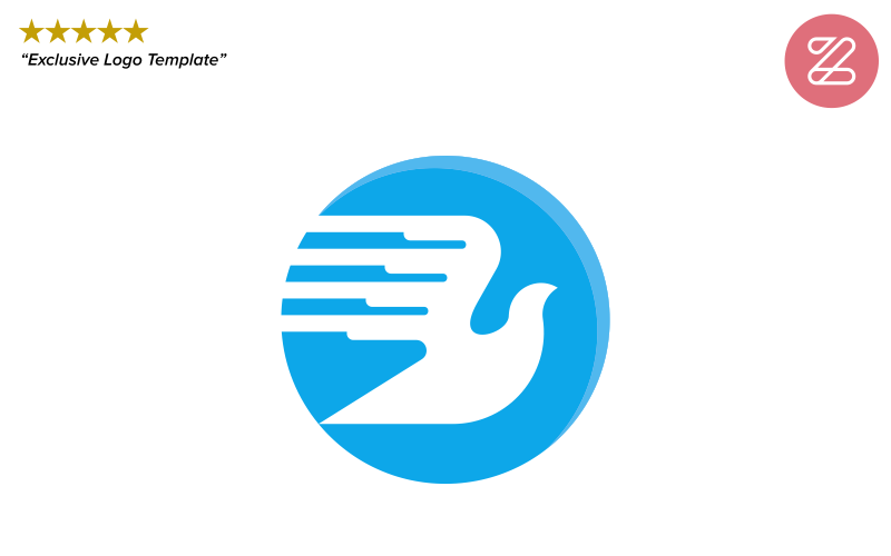 Download Шаблон логотипа "Flying Bird Logo Template" / Flying Bird Logo Template - Шаблон логотипа на тему графика bird fly flying animal elegant delivery peace send logo flat start up high simple freedom right