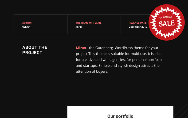 Mirax - Gutenberg WordPress Teması