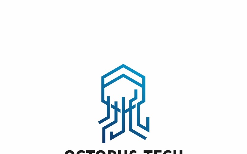 Download Шаблон логотипа "Octopus Tech Logo Template" / Octopus Tech Logo Template - Шаблон логотипа на тему графика dimension 3d app blue brand branding business circle clean communication corporate full high-tech hightech identity logo octopus simplicity software surround