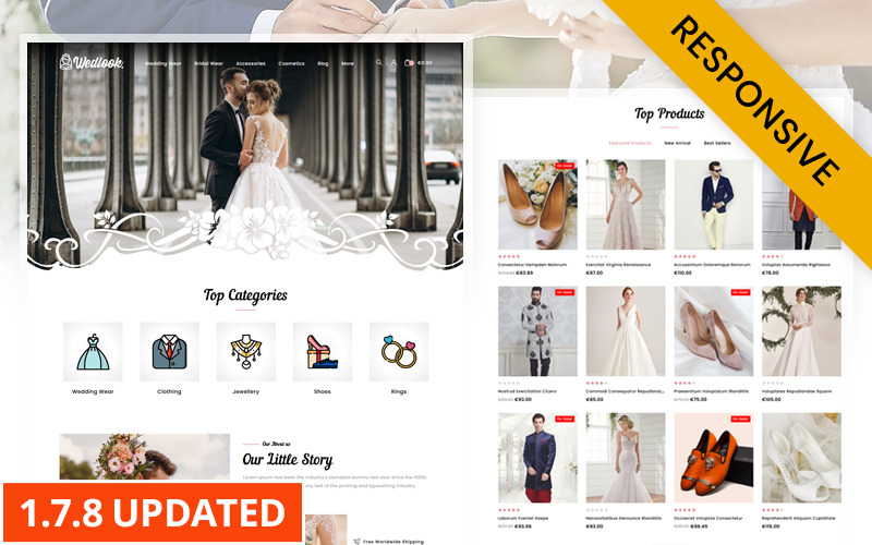 Wedlook - motyw PrestaShop sklepu z odzieżą ślubną