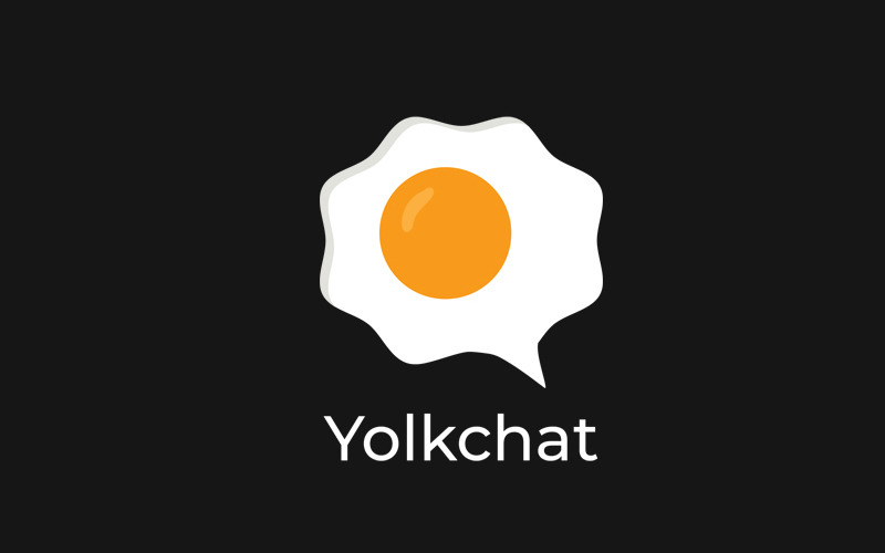 Download Шаблон логотипа "Yolktalk Logo Template" / Yolktalk Logo Template - Шаблон логотипа на тему графика logo design inspiration yolk egg talk chat social media chatting company business creative unique
