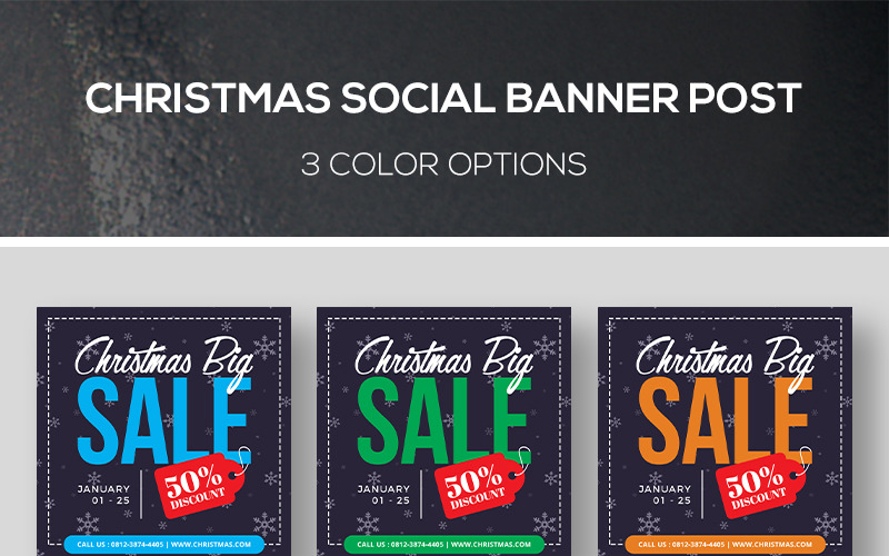 Download Шаблон для соцсетей "Christmas Banner Post Social Media Template" / Christmas Banner Post Social Media Template - Шаблон для соцсетей на тему графика banner promotion banners boxing day christmas sale season deal discount fashion instagram promo