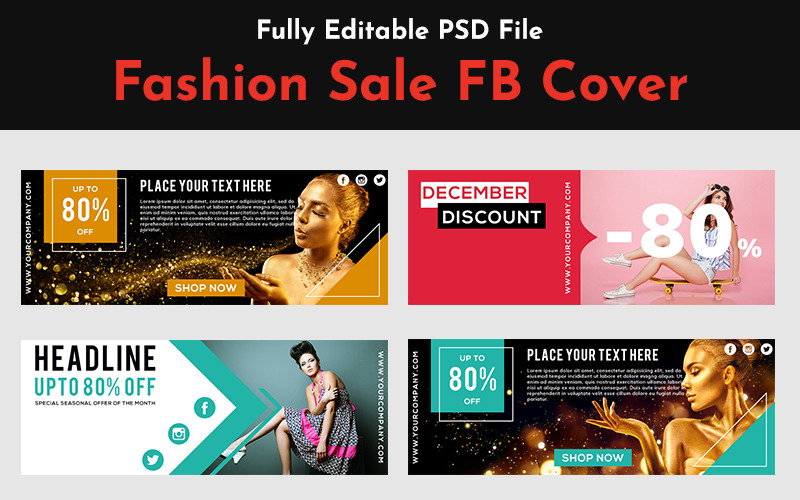 Download Шаблон для соцсетей "Fashion Store Facebook Cover Social Media Template" / Fashion Store Facebook Cover Social Media Template - Шаблон для соцсетей на тему графика sale fashion friday black exclusive product promo offer fb cover timeline facebook new specscale discount modern creative post story cloth