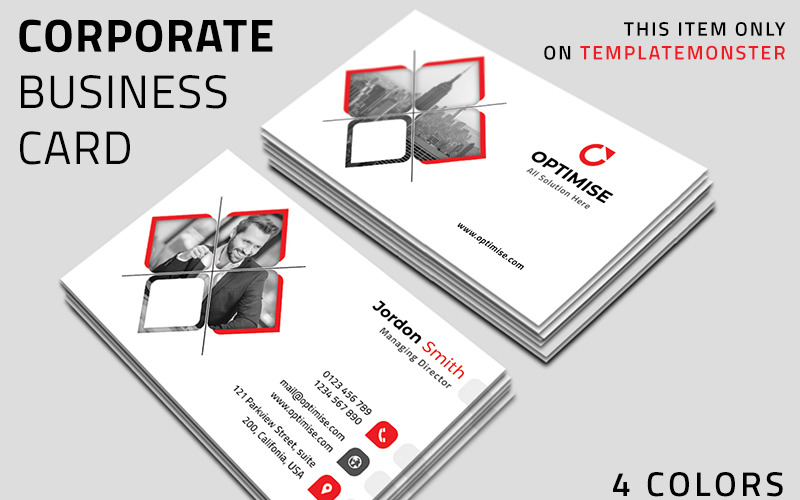 Download Фирменный стиль "Optimise Agency Business Card - Corporate Identity Template" / Optimise Agency Business Card - Corporate Identity Template - Фирменный стиль на тему графика company business portfolio branding creative modern clean minimal real estate 300 dpi flyer broucher studio agency personal contact information