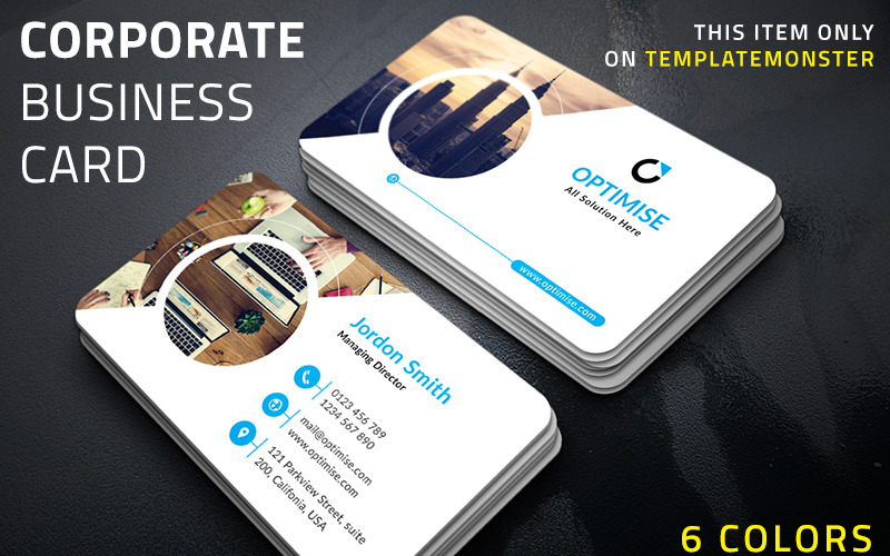 Download Фирменный стиль "Optimise Agency Business Card - Corporate Identity Template" / Optimise Agency Business Card - Corporate Identity Template - Фирменный стиль на тему графика company business visiting card portfolio creative modern clean minimal studio agency corporate 300 dpi red cyan multipurpose real estate psd