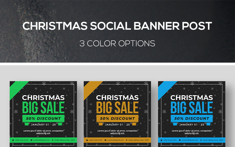 Plantilla de redes sociales de publicación de banner de Navidad
