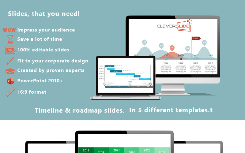 Tijdlijn & Roadmap-dia's Variaties PowerPoint-sjabloon