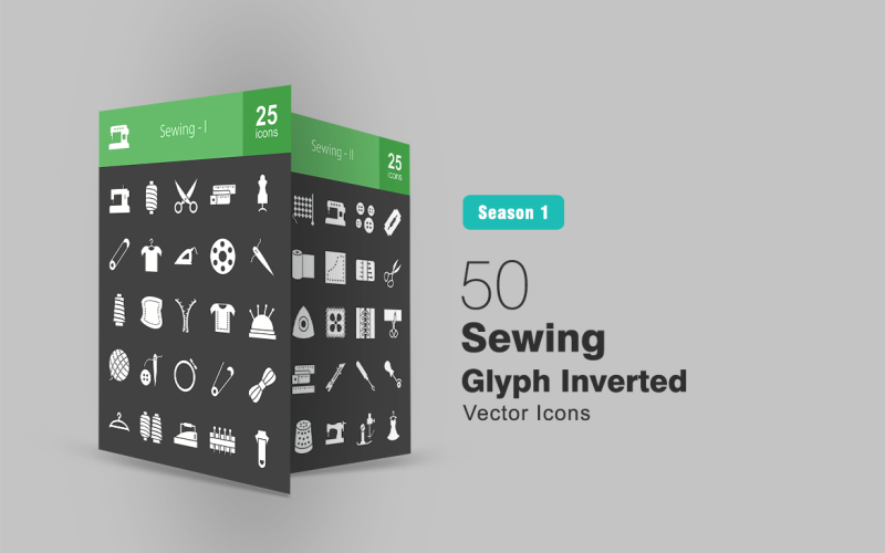 Download Набор иконок "50 Sewing Glyph Inverted Icon Set" / 50 Sewing Glyph Inverted Icon Set - Набор иконок на тему графика sewing,icon,machine,thread,scissors,tape,dummy,pin,shirt,iron,needle,zip,wool,button,embroidery,hanger,stitching,knitting,blade,clothes