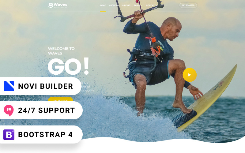 Wellen - Novi Builder Wakeboarding Club Website-Vorlage
