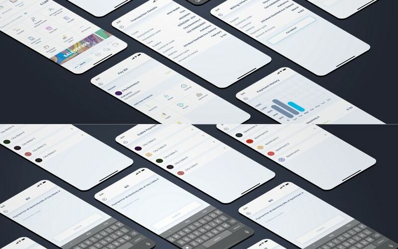 Betaal rekeningen UI-elementen